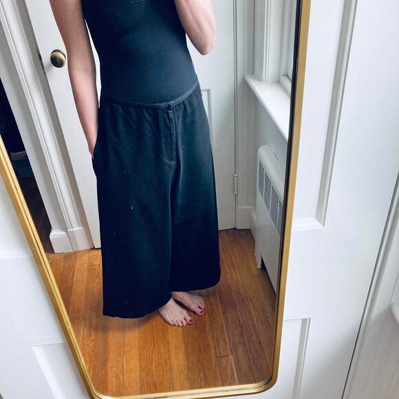 Vintage Y's by Yohji Yamamoto Black Super Wide Leg Cropped Cotton Pants - Picture 7 of 7